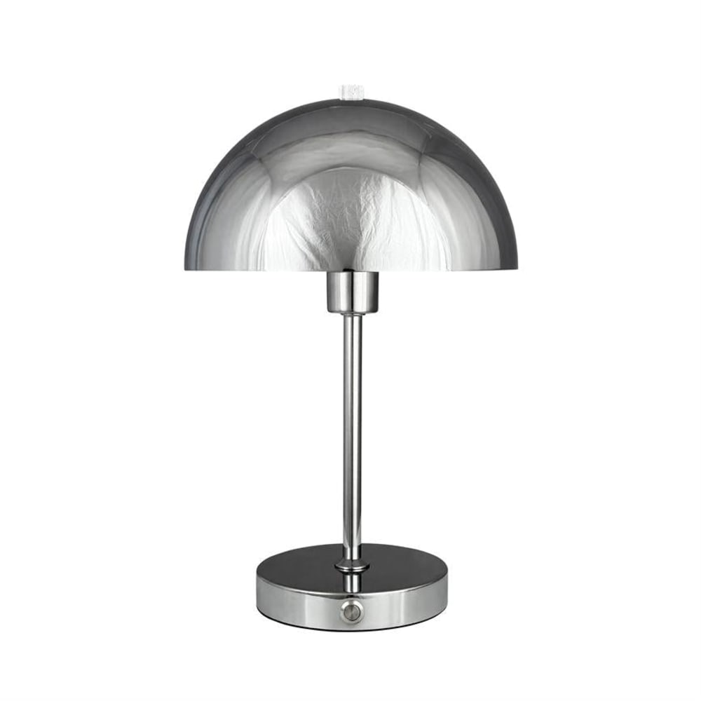 Dyberg Larsen Tischleuchte aus Metall h 30 cm d 20 cm, Chrom style modern Silber Metall