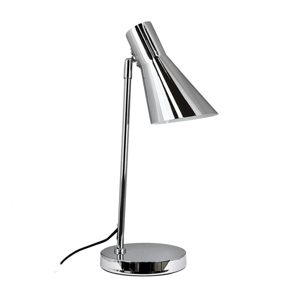 Dyberg Larsen Tischleuchte aus Metall h 44,5 cm d 16 cm, Chrom style modern Silber Metall