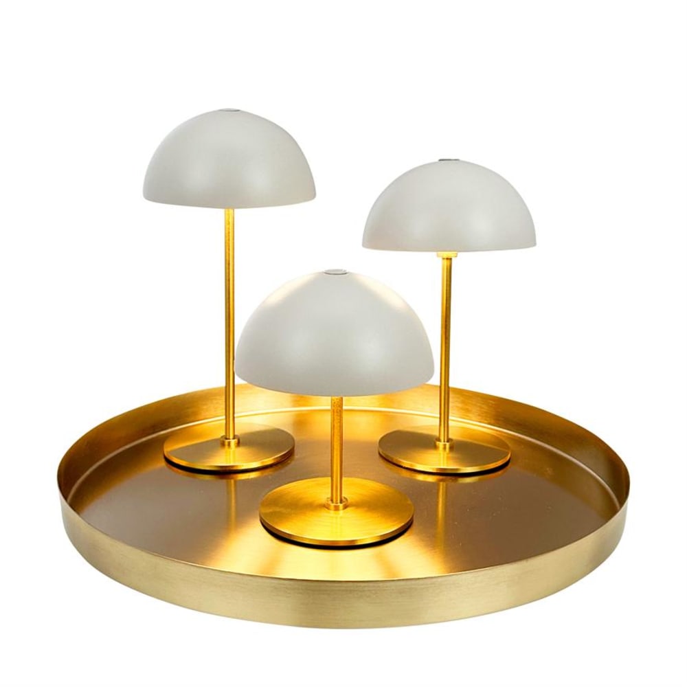 Lampe à poser en métal argent paquet de 3 — vue 3