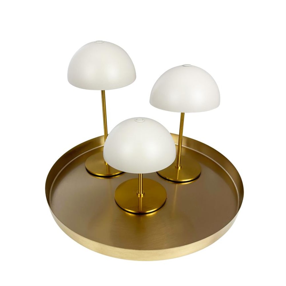 Lampe à poser en métal argent paquet de 3 — vue 4