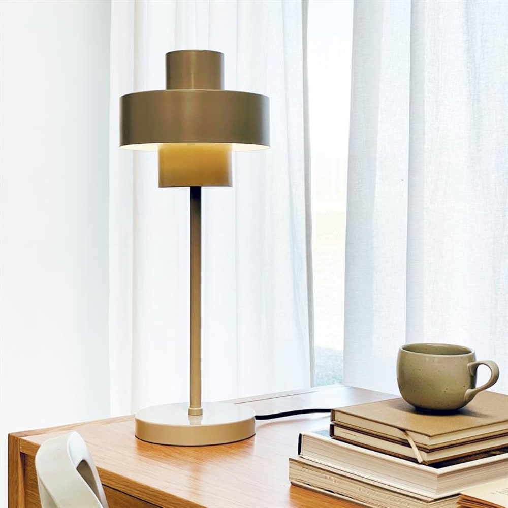 Dyberg Larsen Tischlampe aus Metall h49,5 cm d20 cm, grau style modern - Metall