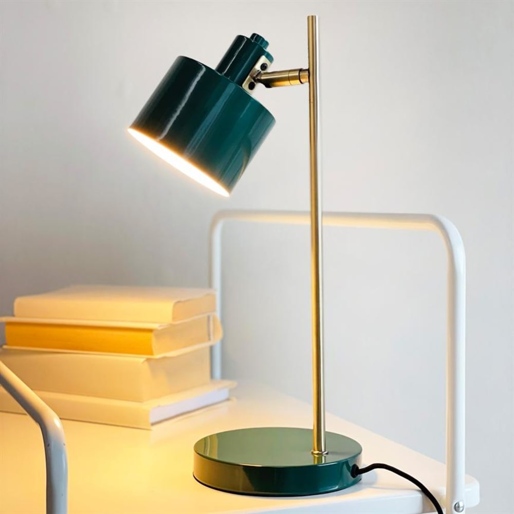 Dyberg Larsen Tischlampe aus Metall h43 cm d20,5 cm, Dunkelgrün style modern - Metall