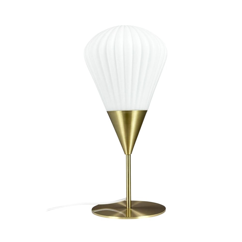 Lampe à poser en métal et en verre