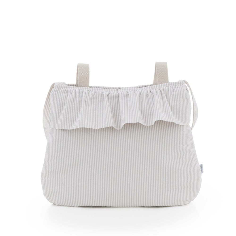 Bolso maternal boho 3.5x41x38.5 cm crudo