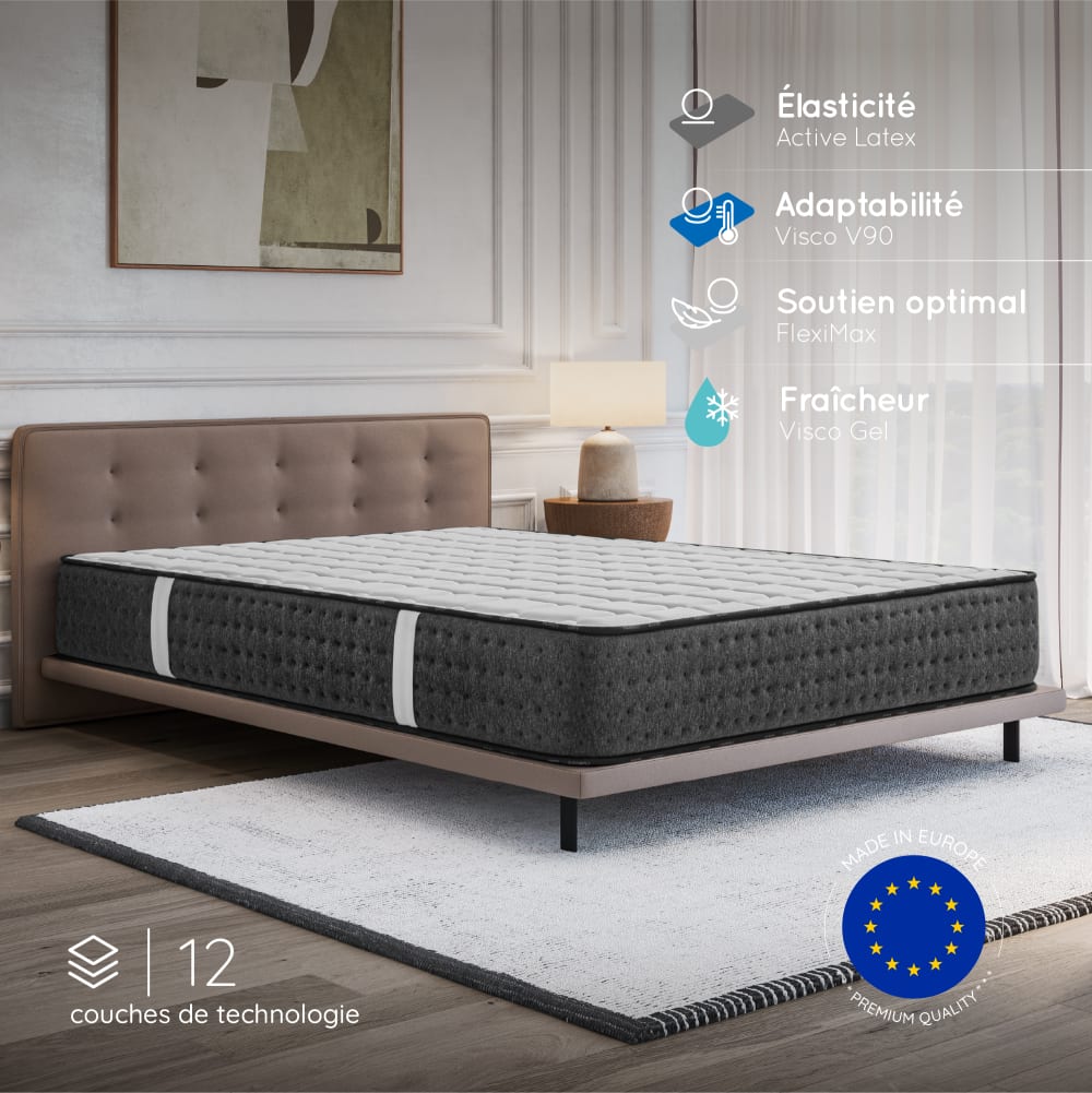 Matratze 140x190 cm - 24 cm hoch - HR Viskoseschaum - Blue Latex,