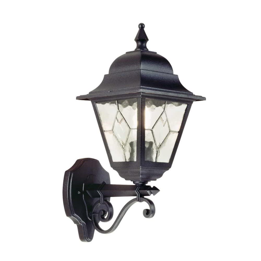 ELSTEAD LIGHTING Außenwandleuchte im klassischen Design mit Facettenglas style vintage Schwarz Aluminium