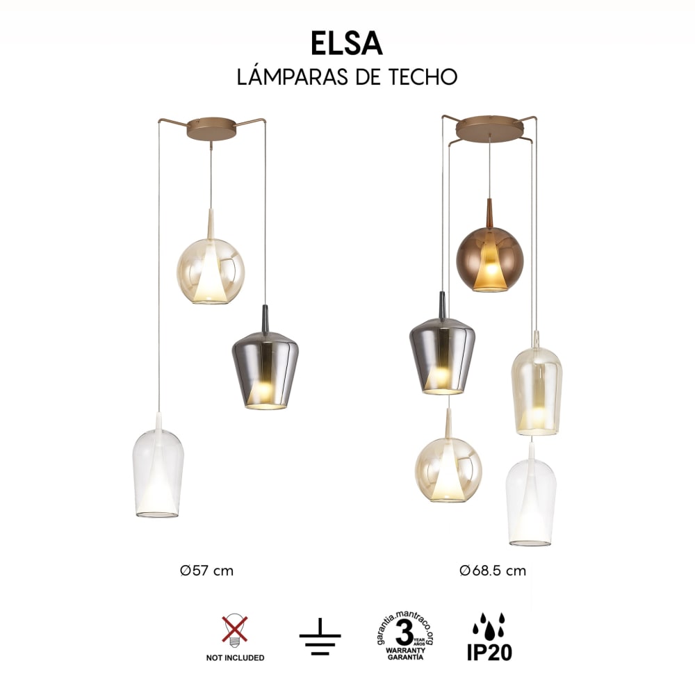 Suspension en verre transparent — vue 3