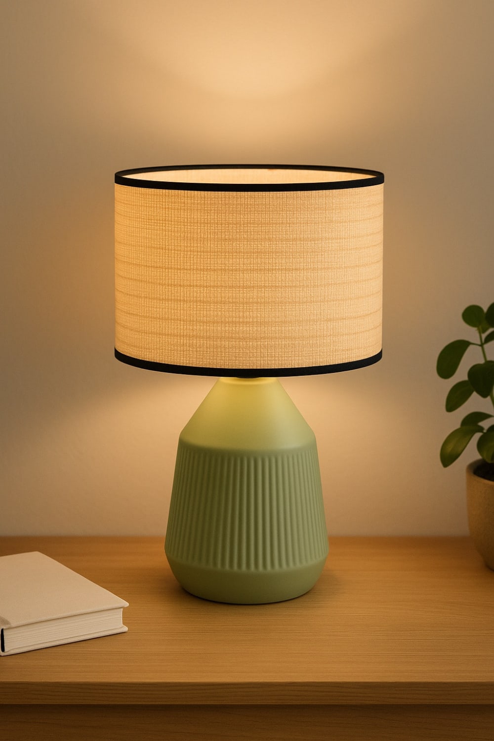 Lampe design en céramique vert — vue 3