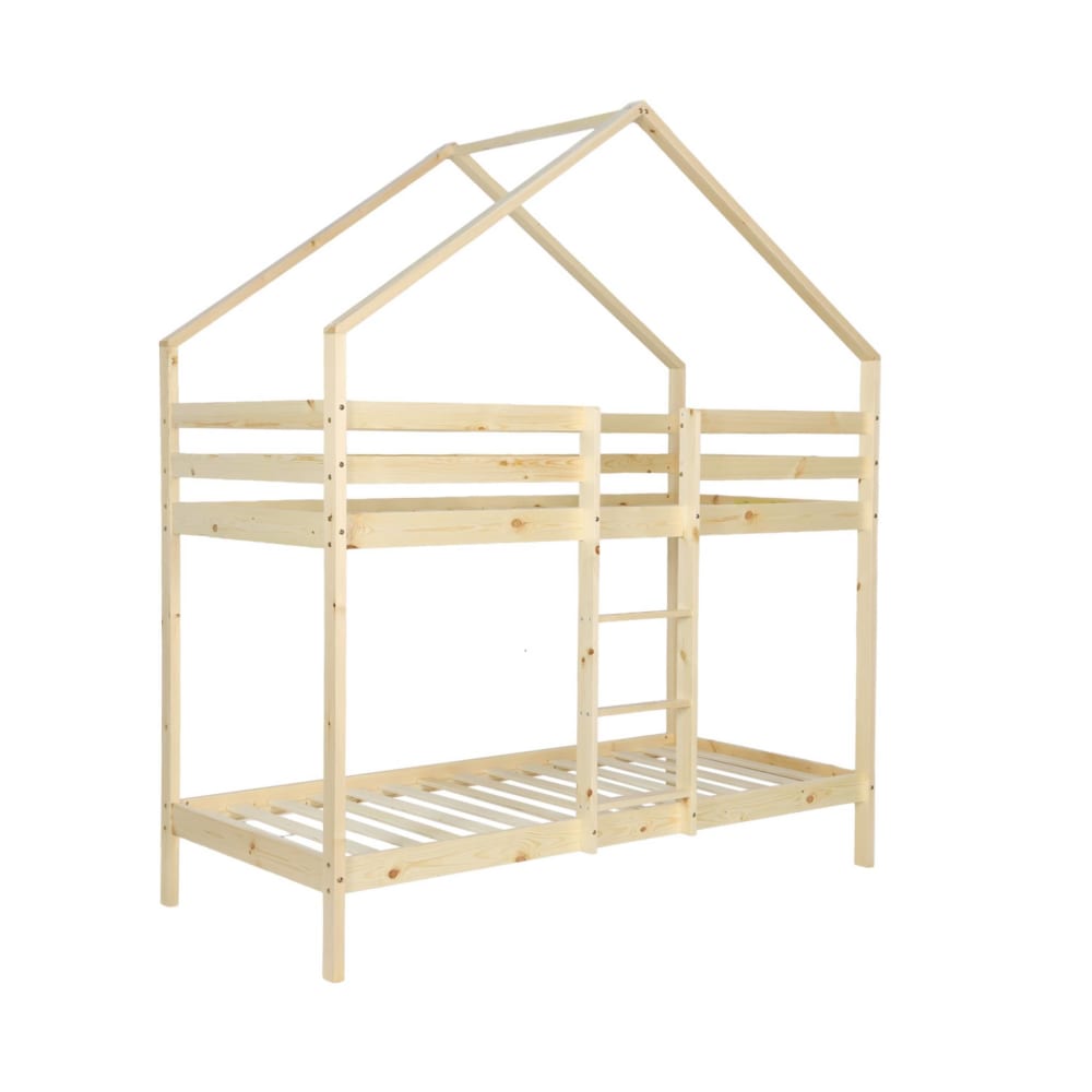 Lit enfant superposé cabane pin naturel