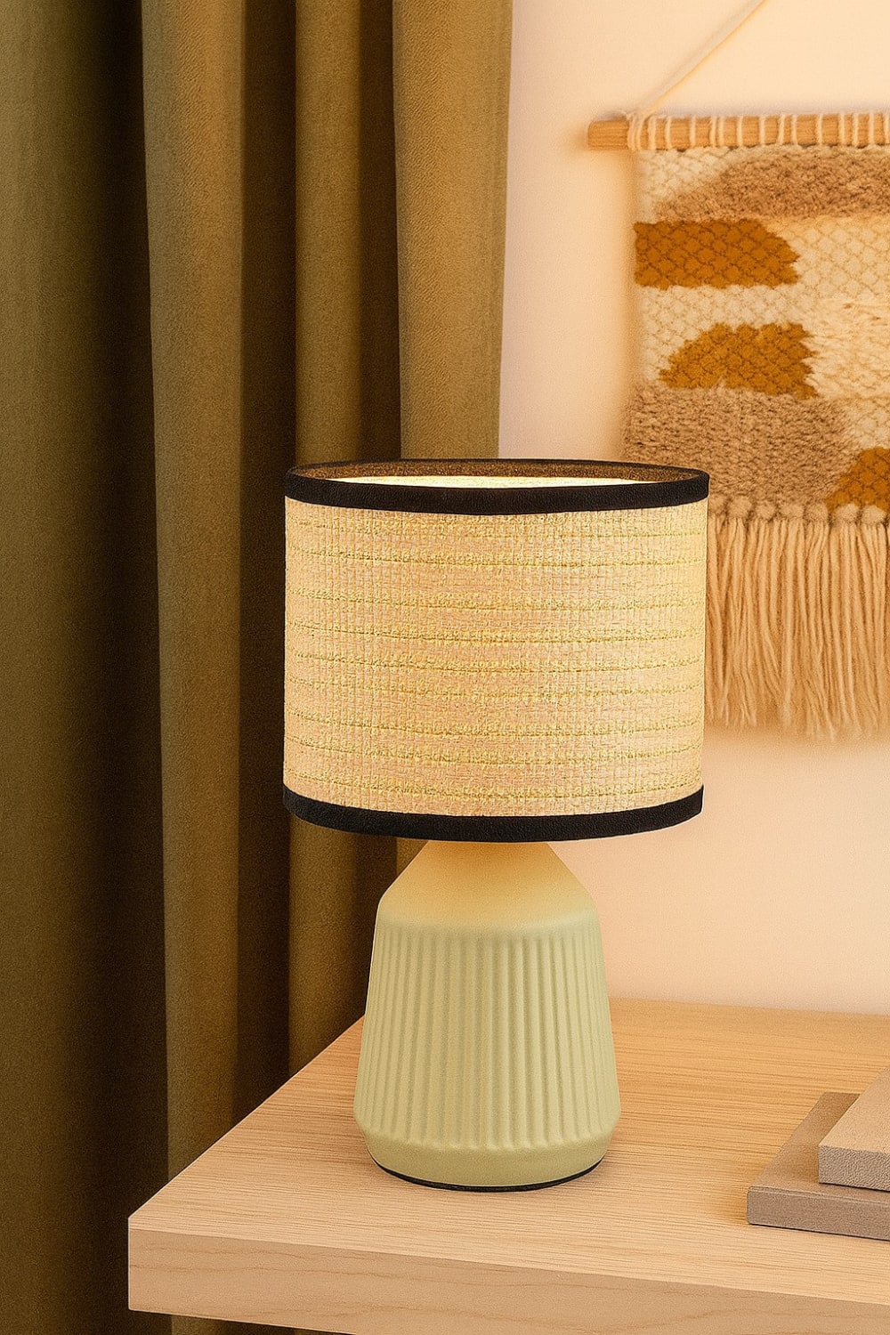 Lampe design en céramique vert — vue 3
