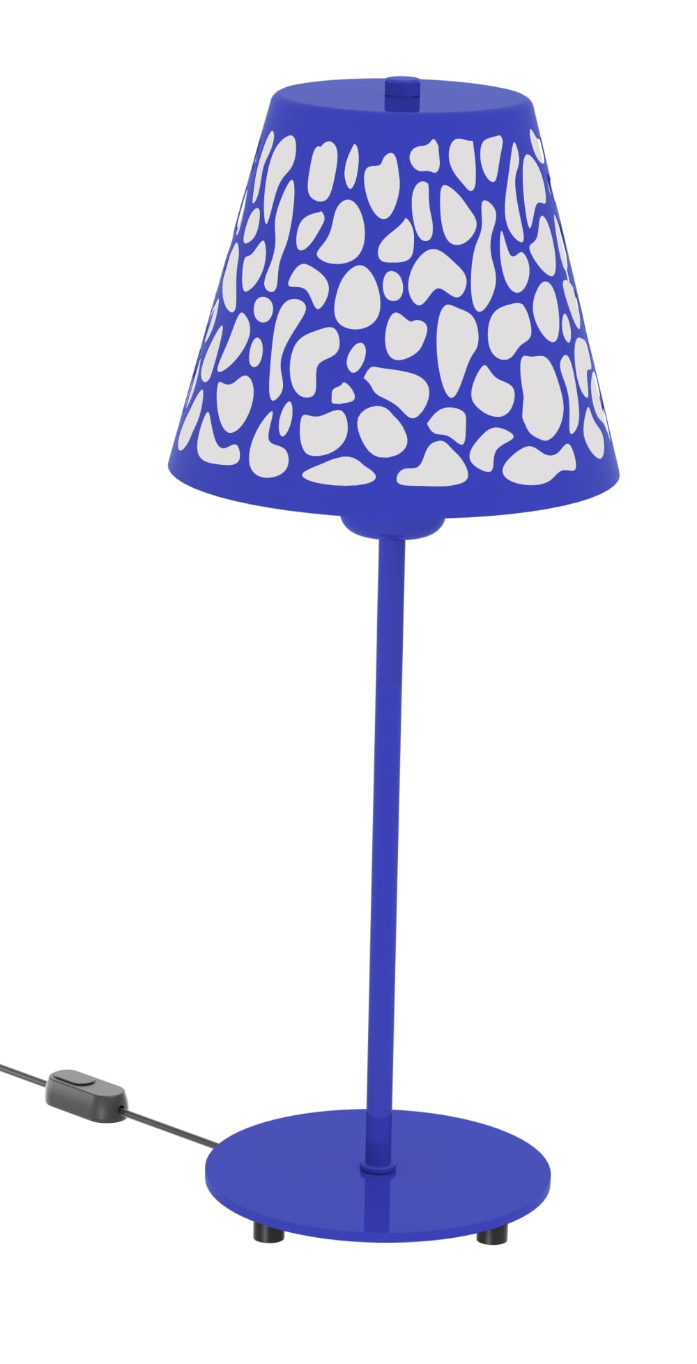 Lampe design en bois bleu