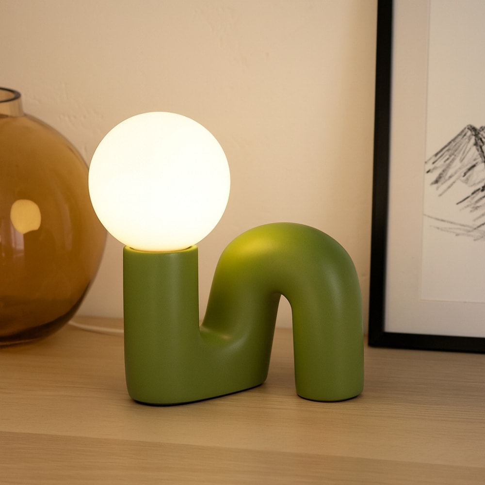 Lampe design en céramique vert — vue 3