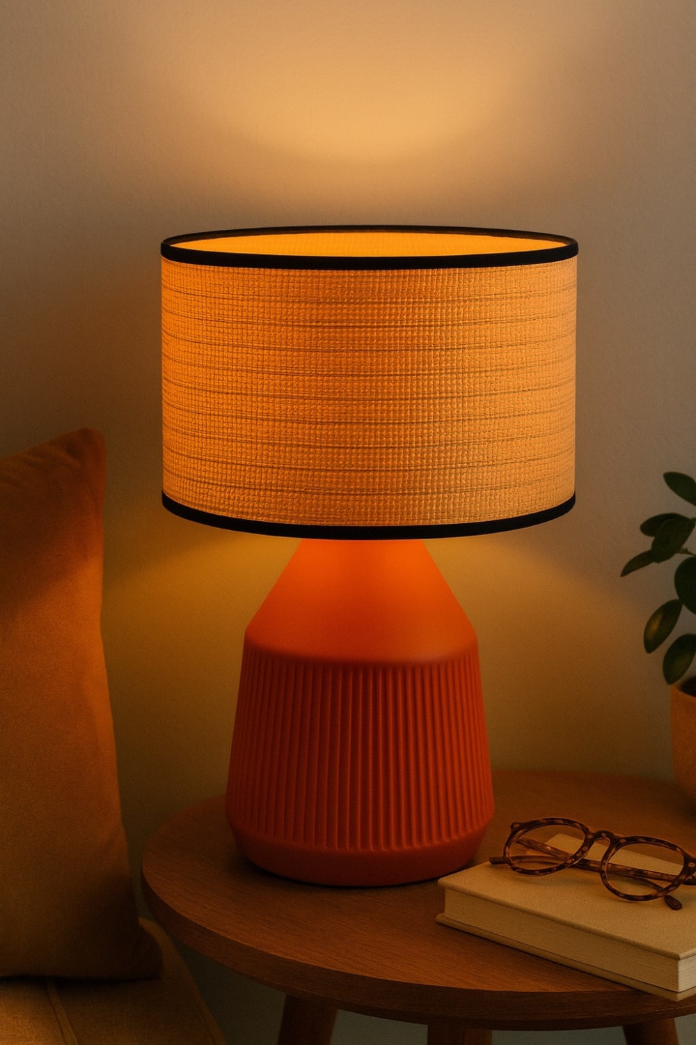 Lampe design en céramique terracotta — vue 3