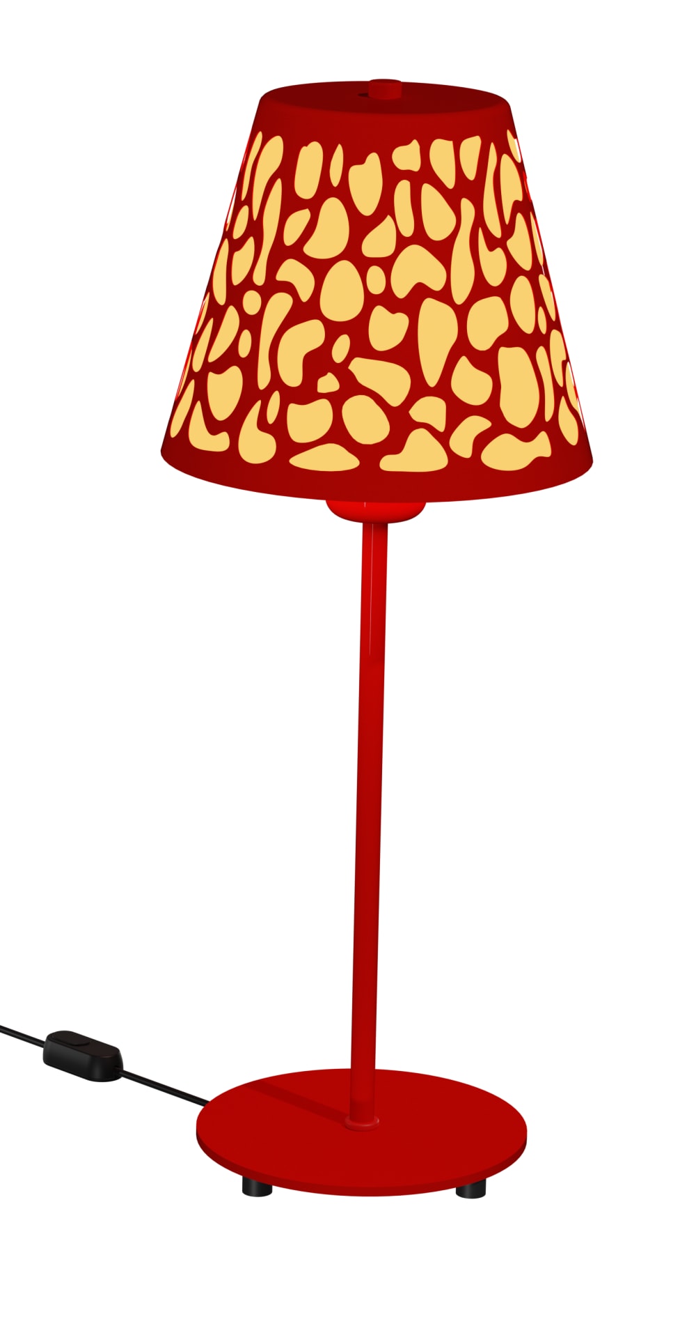 Lampe design en bois rouge