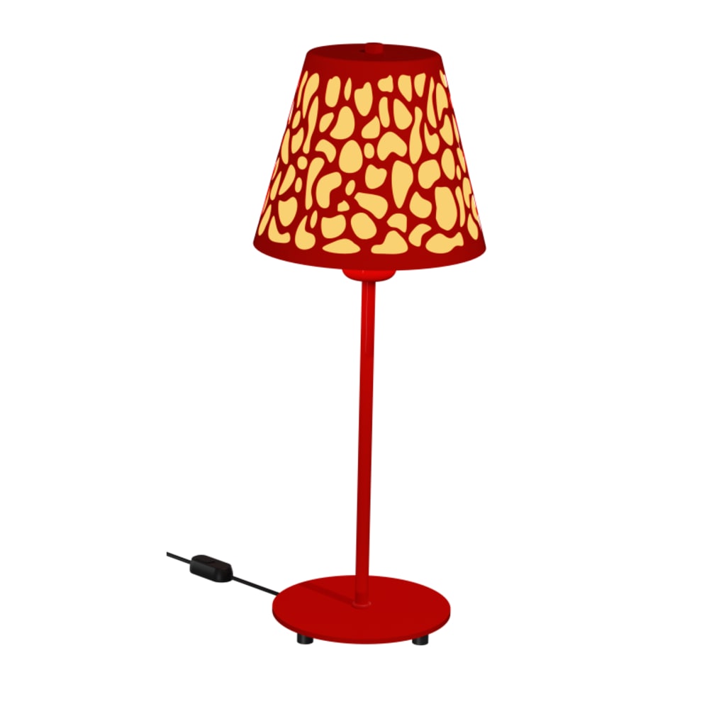 Lampe design en bois rouge — vue 3