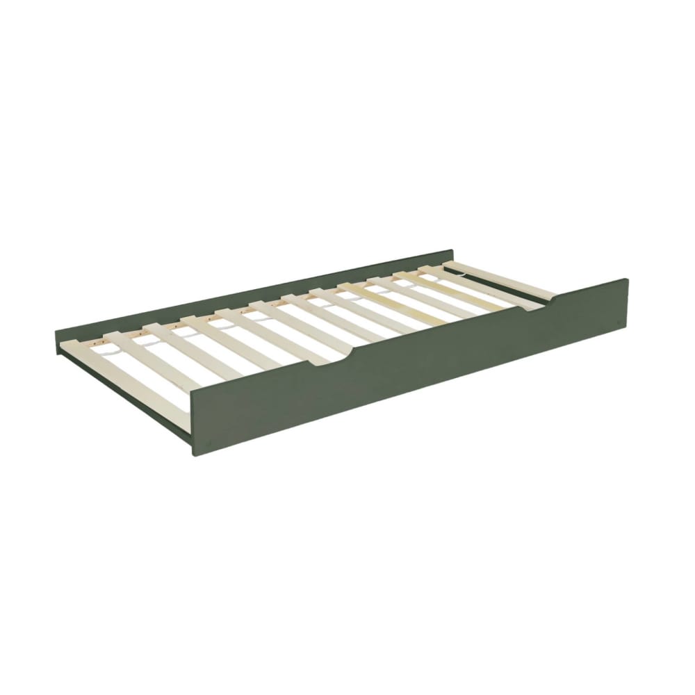 Tiroir lit enfant bois de pin naturel vert