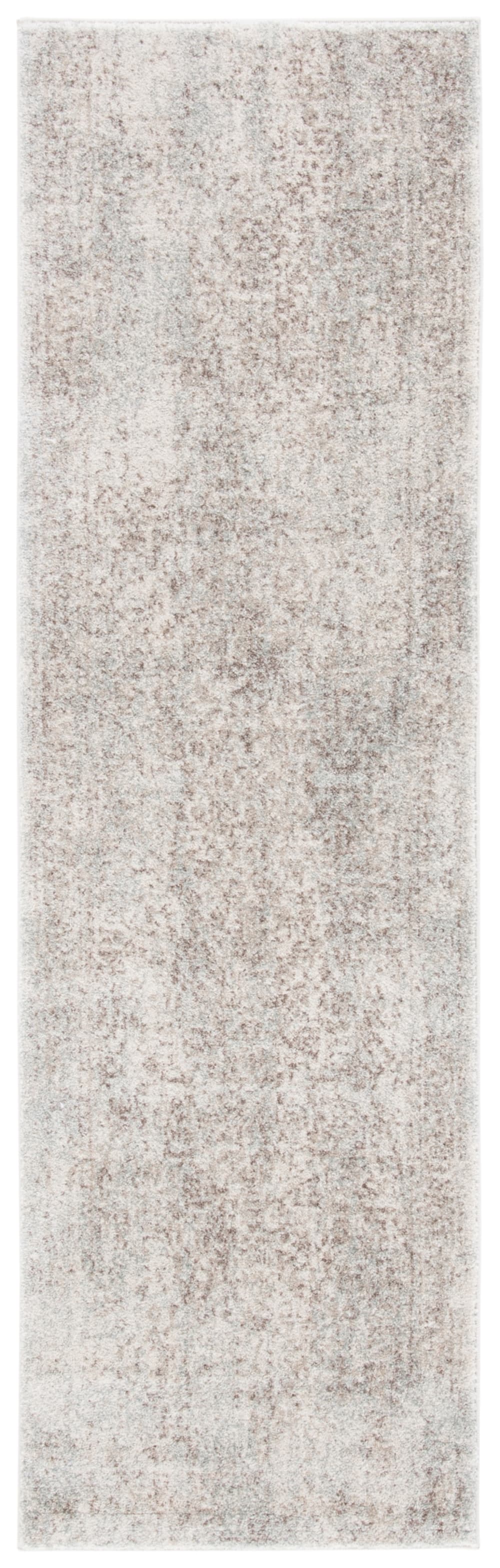 Tapis traditionnel en polypropylène blanc/taupe, 66 x 213 cm