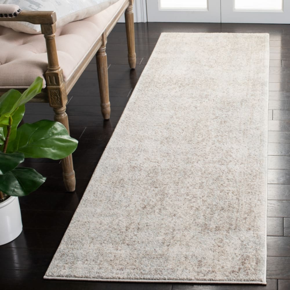 Tapis traditionnel en polypropylène blanc/taupe, 66 x 213 cm — vue 3