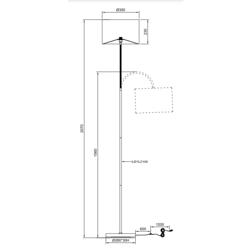 Lampadaire design en métal noir — vue 4