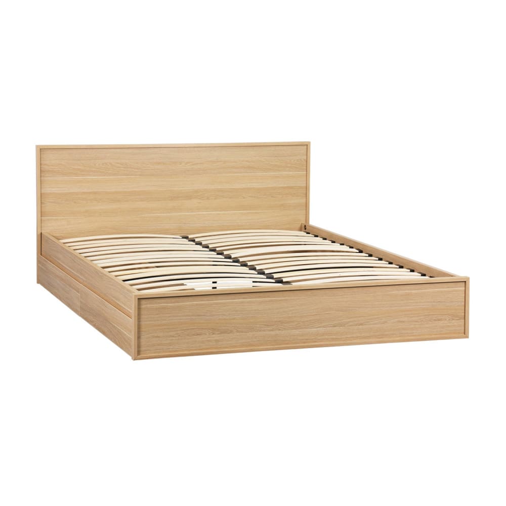 Lit avec sommier à lattes et tête de lit 160 x 200cm + 4 tiroirs