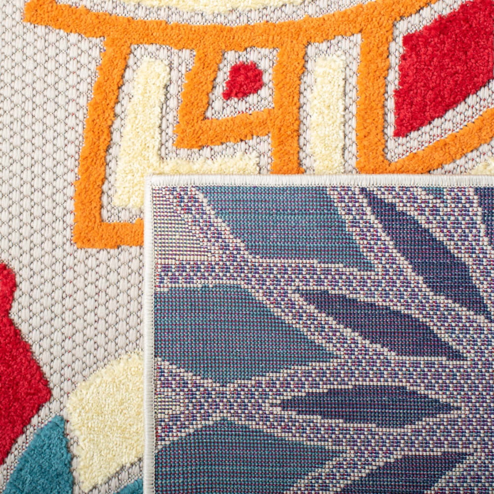 Tapis polypropylène ivoire/orange 160 x 160 cm