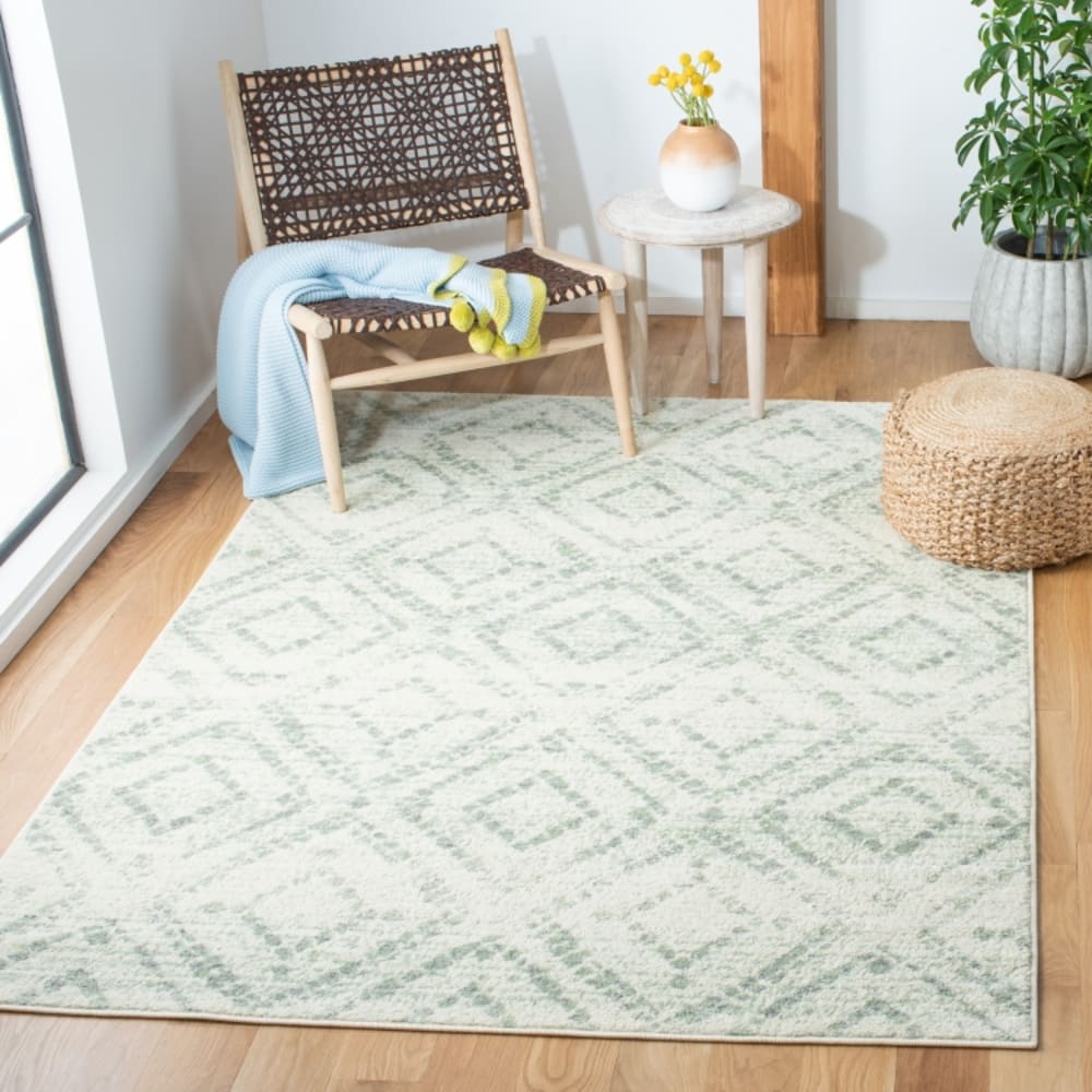 Tapis moderne en polypropylène blanc/vert, 122 x 183 cm — vue 3