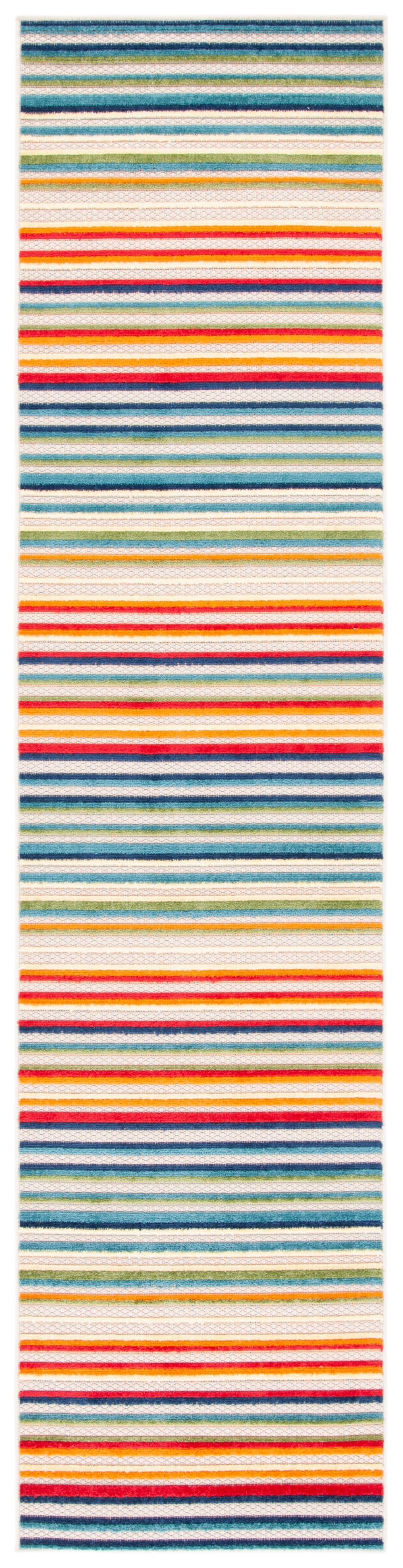 Tapis moderne en polypropylène blanc/vert, 66 x 213 cm