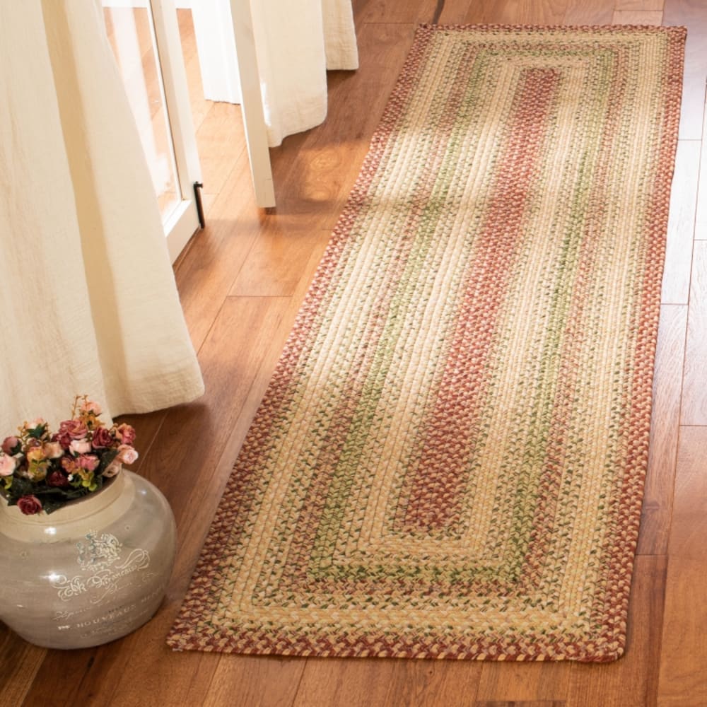 Tapis contemporain en polypropylène orange/multicolore, 69 x 183 cm — vue 3