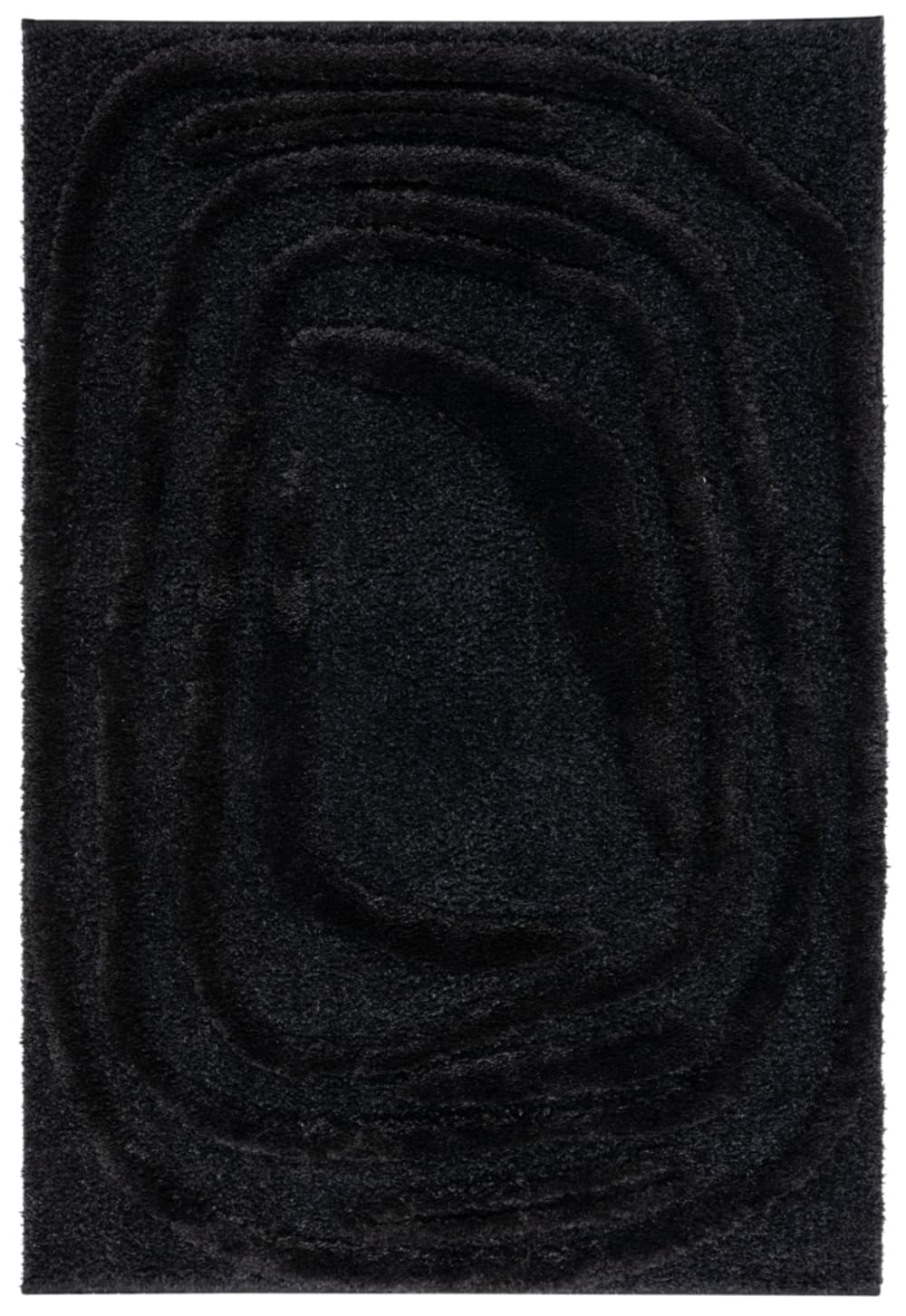 Tapis en polyester noir, 160 x 229 cm