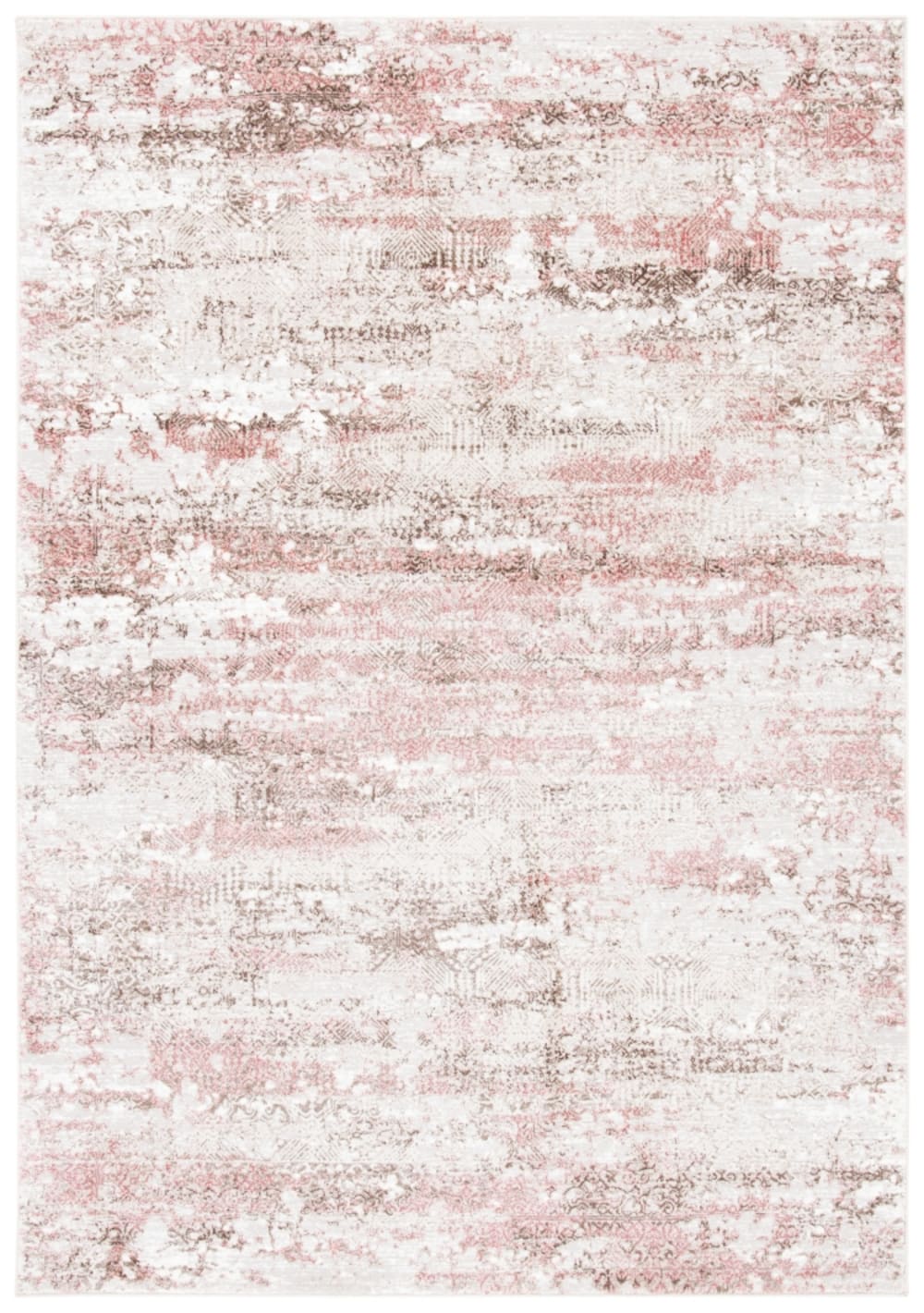 Tapis abstrait en jute beige/rose, 183 x 274 cm