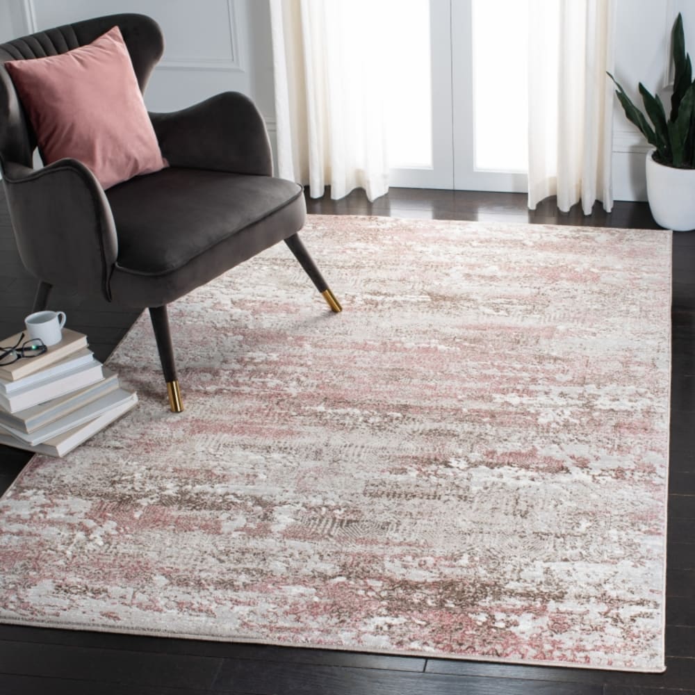 Tapis abstrait en jute beige/rose, 183 x 274 cm — vue 3