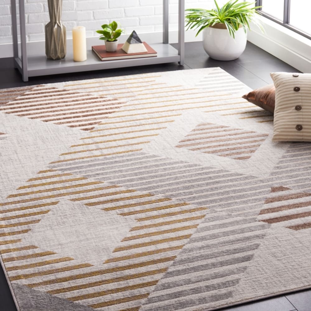 Tapis moderne en polypropylène beige/gris, 160 x 229 cm — vue 3