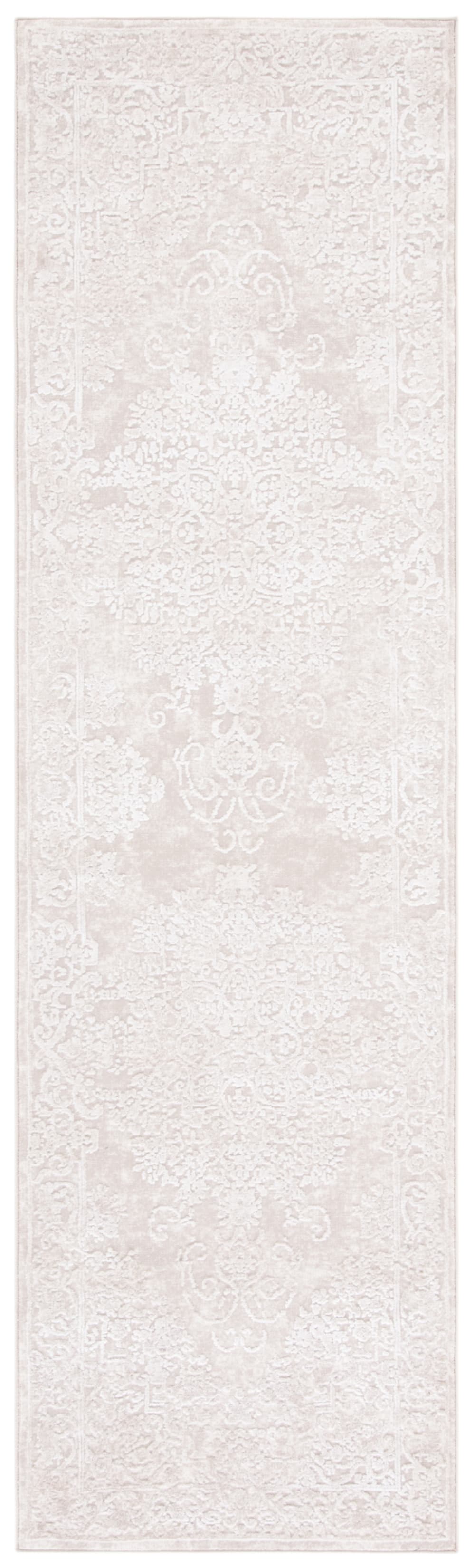 Safavieh Zeitgenössische Polyester-Teppich in Beige/Weiß, 69 x 183 cm style modern Beige Pes - Polyester
