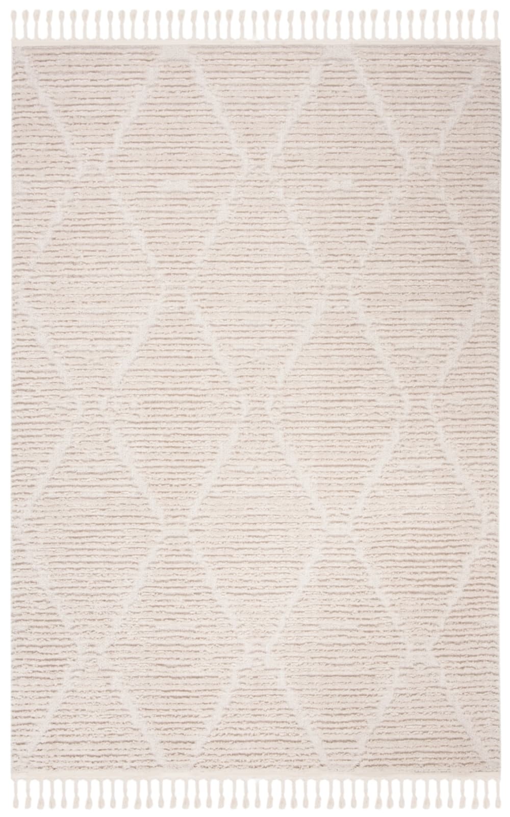 Tapis bohémien en polyester beige, 198 x 274 cm