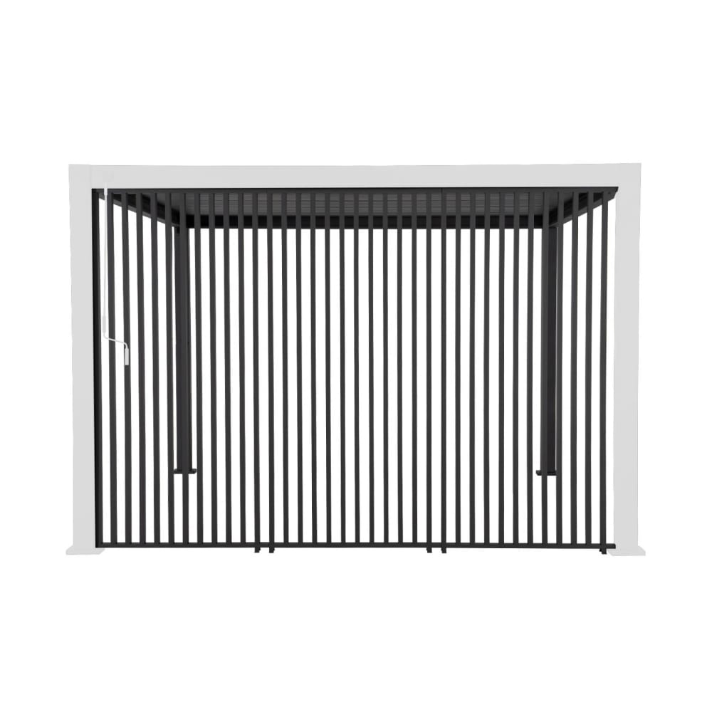 3 persiennes verticales anthracite 130cm pour pergola 4x3m