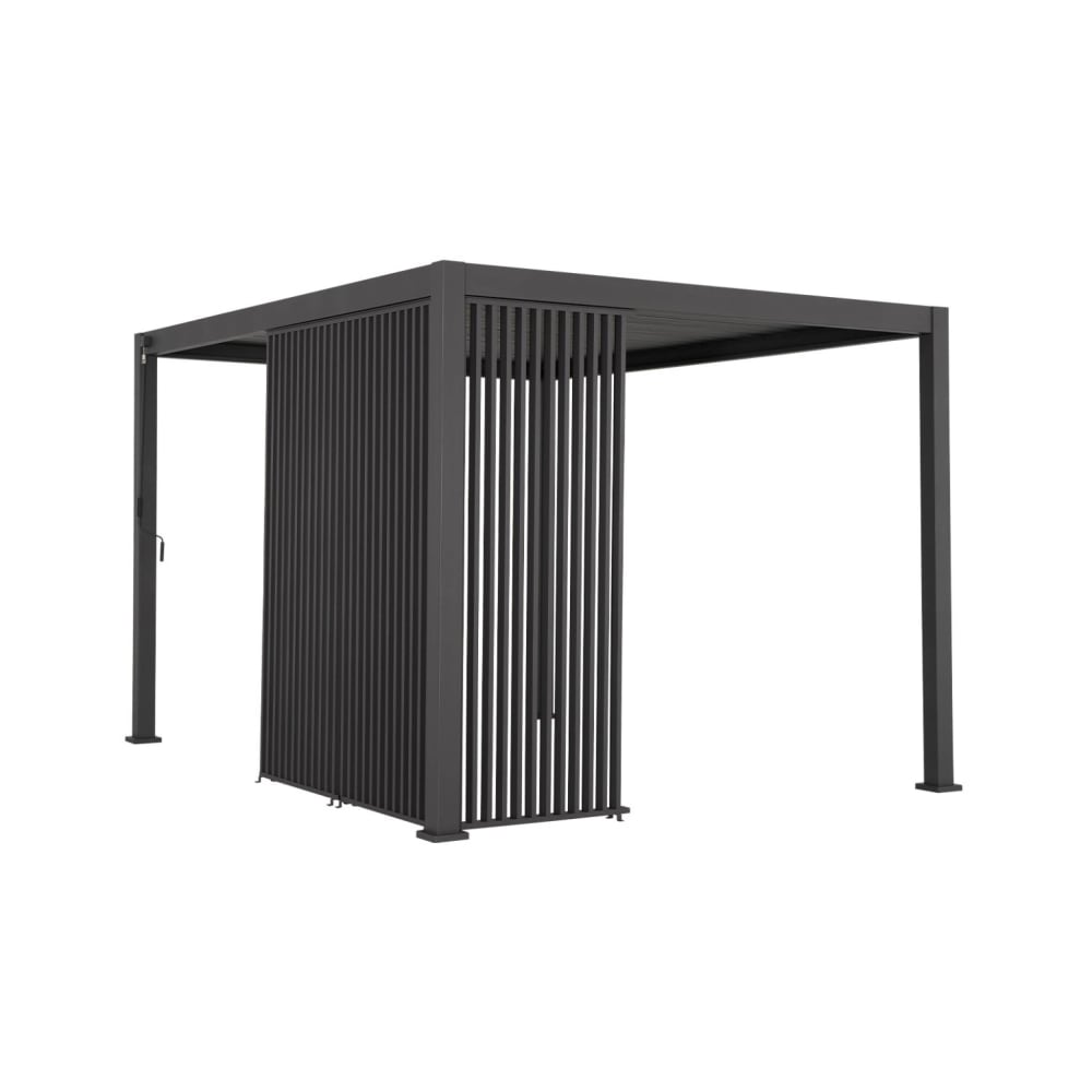 3 persiennes verticales anthracite 130cm pour pergola 4x3m 