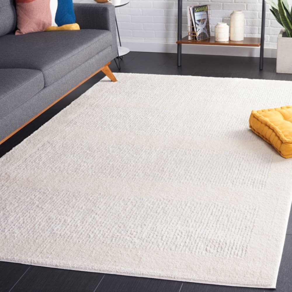 Tapis modern en polyester blanc/gris, 274 x 366 cm — vue 3