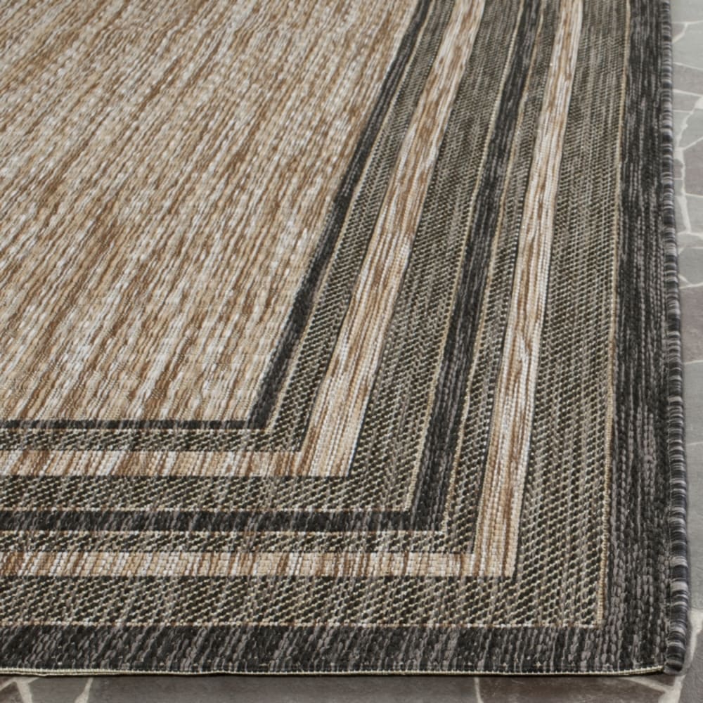 Tapis géométrique en polypropylène beige/noir, 201 x 290 cm — vue 4