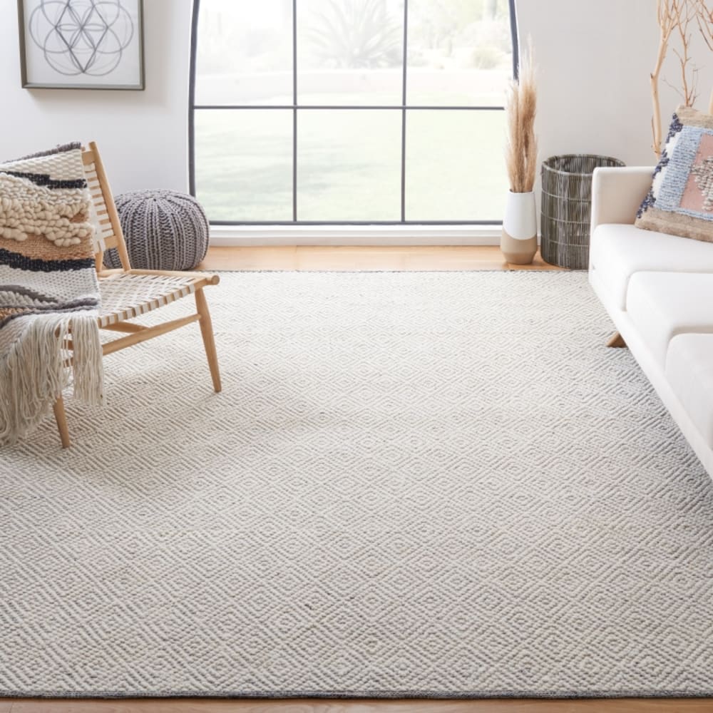 Tapis contemporain en laine blanc/gris, 183 x 274 cm — vue 3