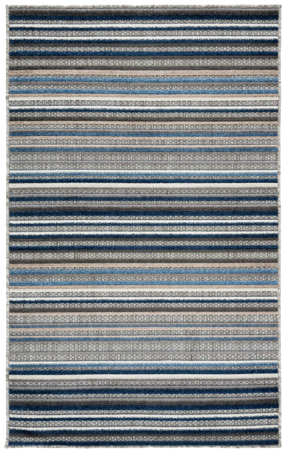 Tapis moderne en polypropylène gris/bleu, 91 x 152 cm
