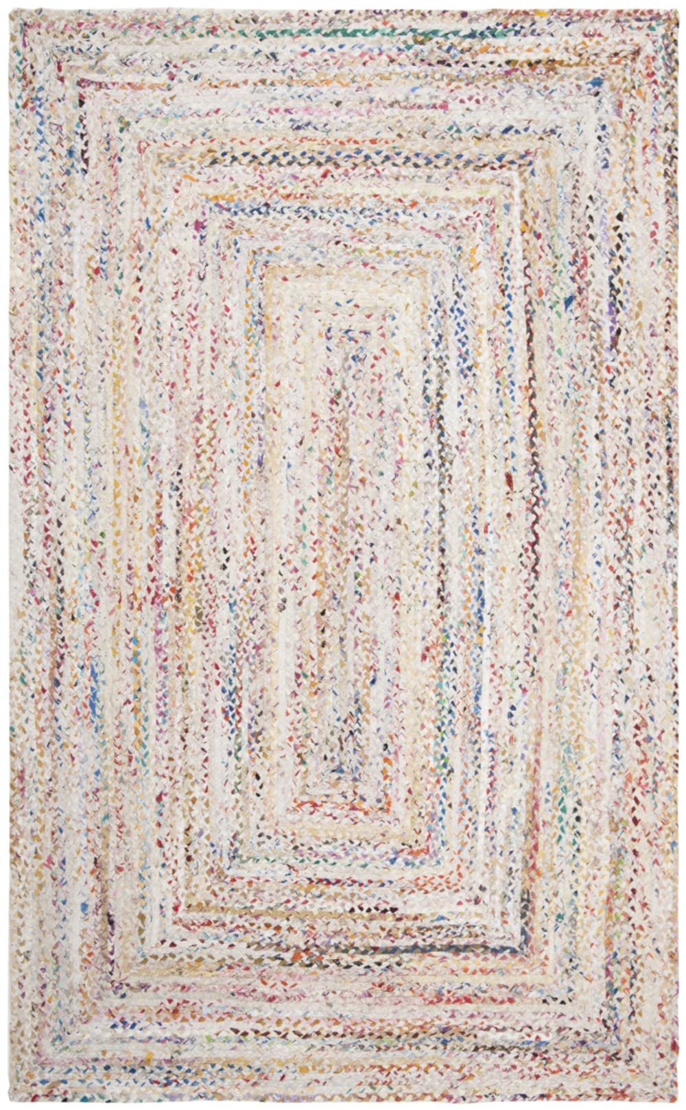 Tapis cotton ivoire/multicolore 91 x 152 cm