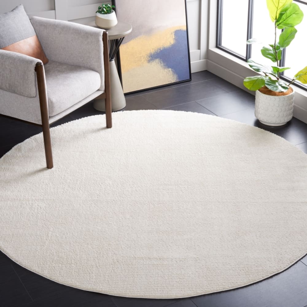 Tapis solide et tonale en polyester blanc, 160 cm — vue 3