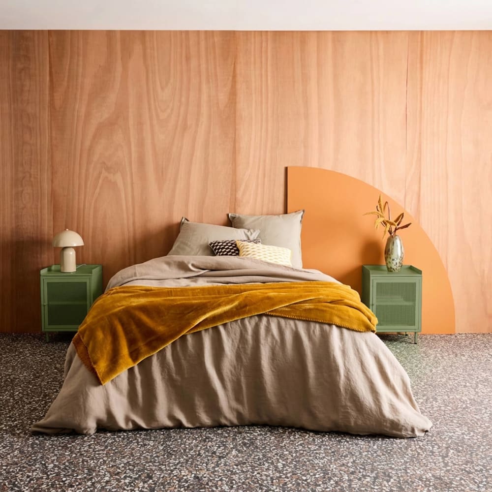 Table de chevet industrielle métal vert 1 porte grillagée (lot de 2)