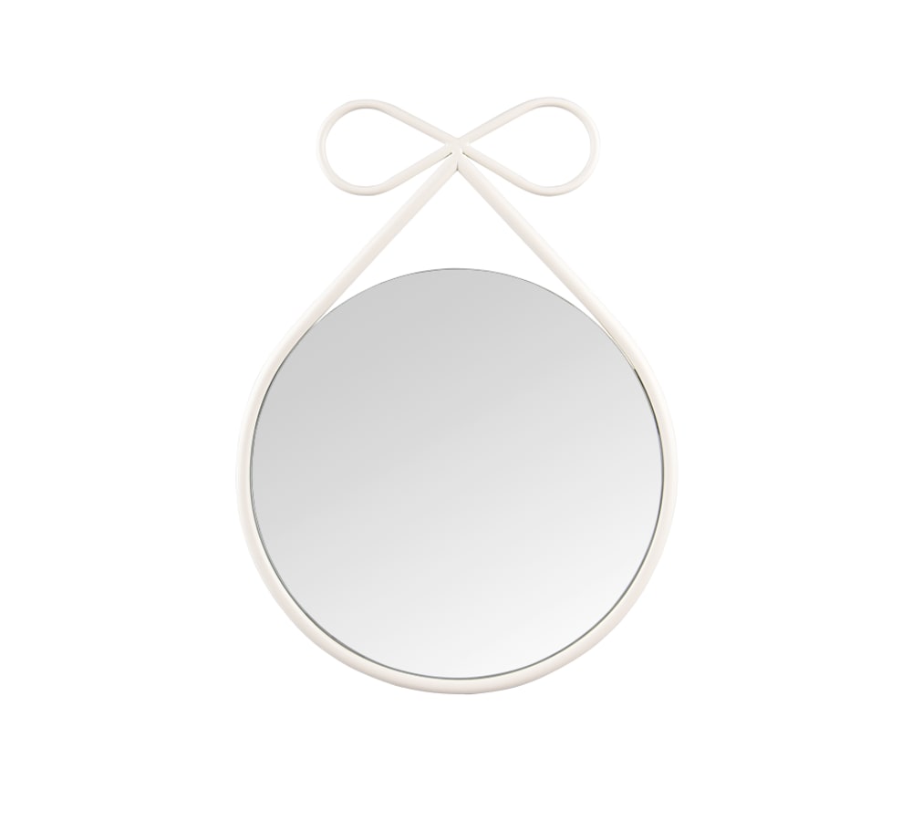 Miroir déco design en métal blanc