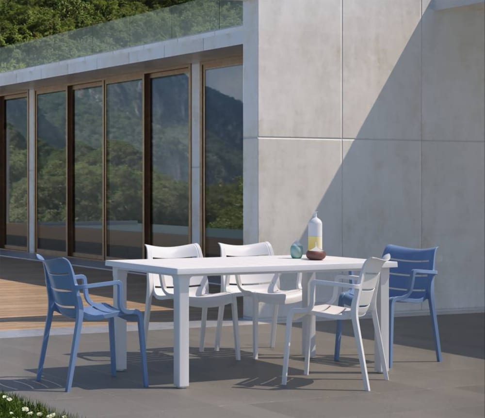 Table de jardin en plastique blanc