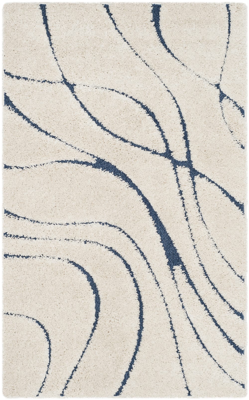 Tapis crème/bleu 99 x 160 cm
