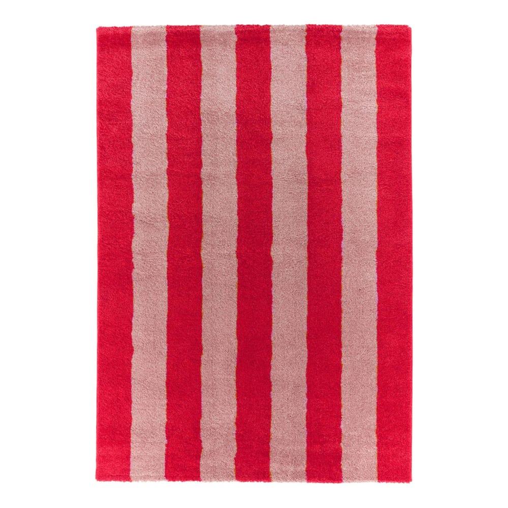 Tapis intérieur rayures rouge et rose 200x280cm