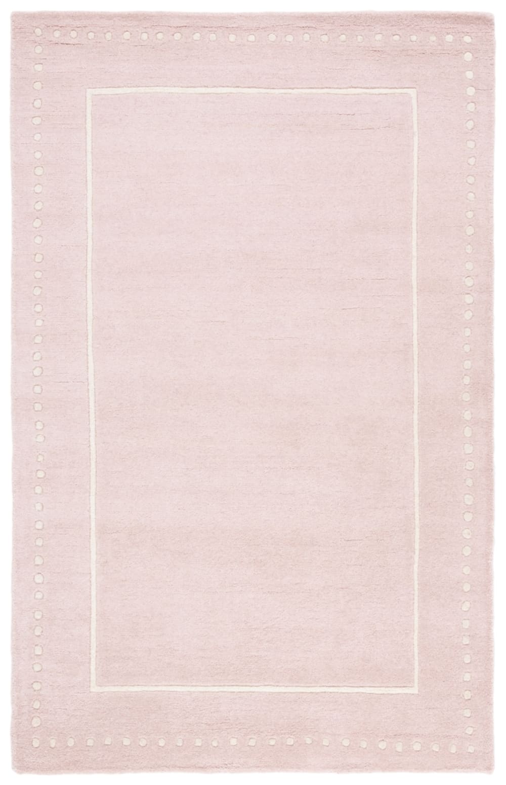Tapis laine rose clair/ecru 152 x 244 cm