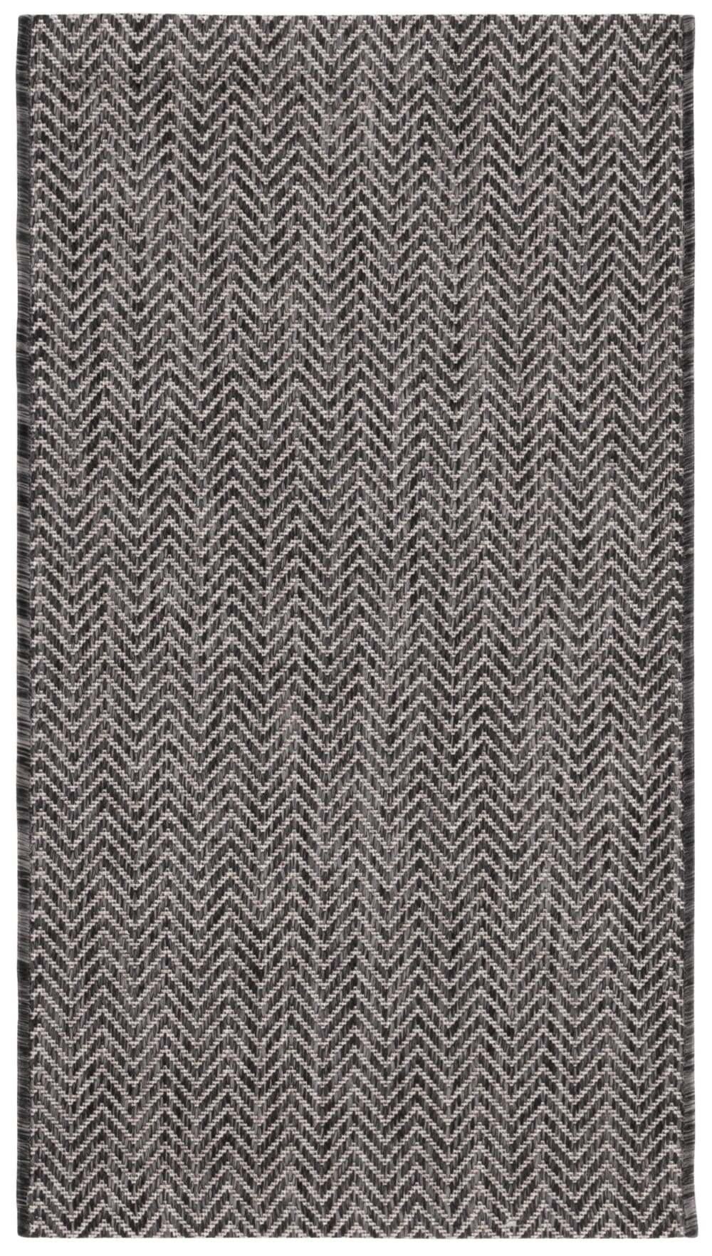 Tapis contemporain en polypropylène noir/beige, 61 x 109 cm