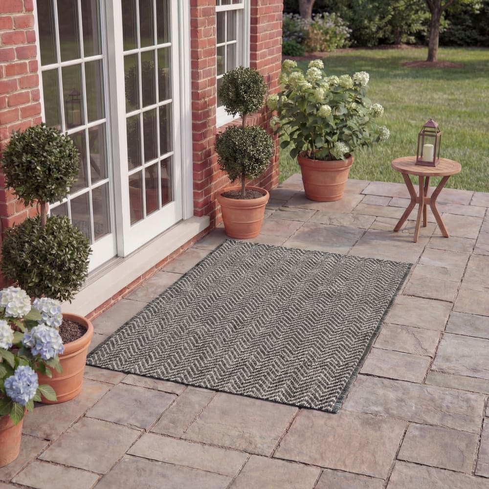 Tapis contemporain en polypropylène noir/beige, 61 x 109 cm — vue 4